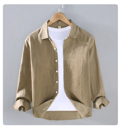 Camisa de Lino Puro para Hombre - Estilo Versátil Moderno - Image 28