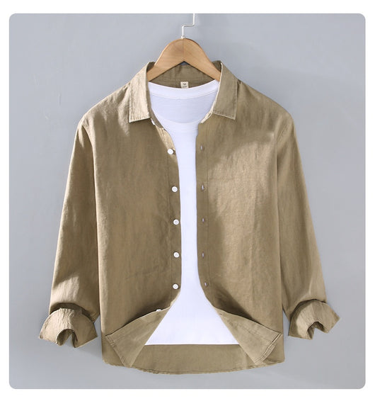 Camisa de Lino Puro para Hombre - Estilo Versátil Moderno - Image 28