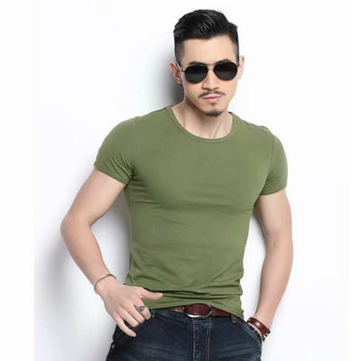 Camiseta Básica de Cuello Redondo Manga Corta para Verano - Image 5