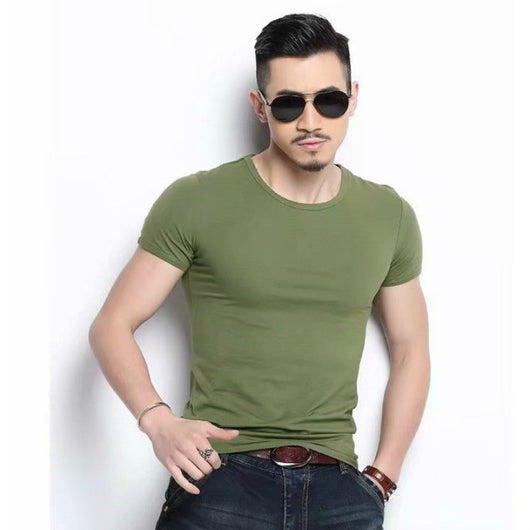 Camiseta Básica de Cuello Redondo Manga Corta para Verano - Image 5
