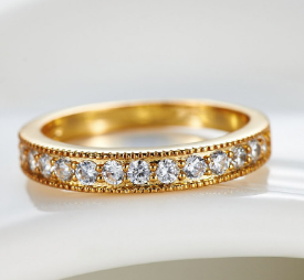 Anillo de Boda Exclusivo Estilo Europeo 18K Oro con Circonia Cúbica AAA - Image 4