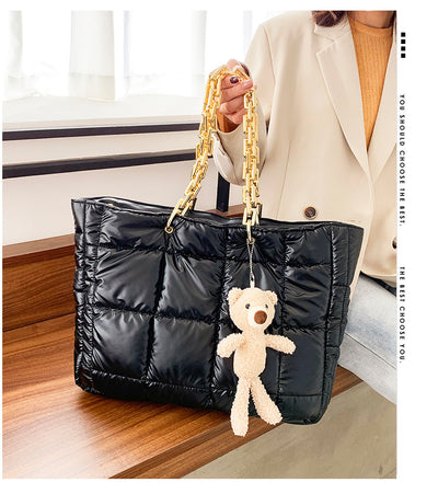 Bolso Tote de Cuero con Cadena Gruesa - Cartera Shopper de Gran Capacidad para Mujer - Image 3