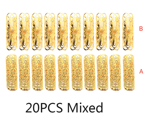 20 Tubos Metálicos Dorados Ajustables para el Cabello - Image 10