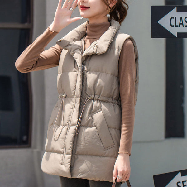 Chaleco Acolchado Ligero Estilo Coreano para Mujer