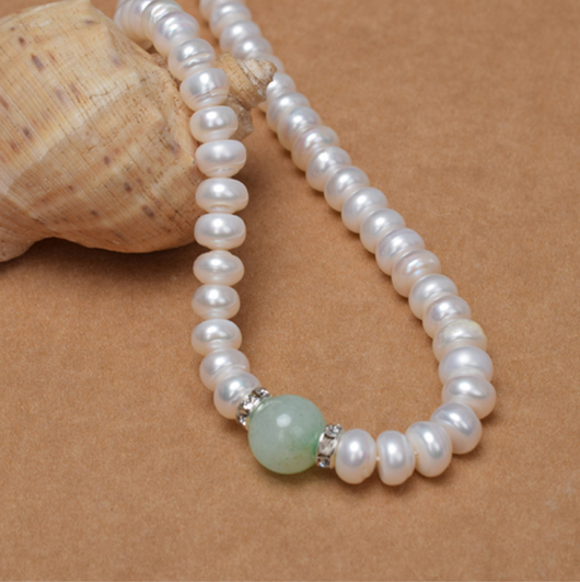 Collar de Perlas Blancas Naturales Voluminosas - Image 4