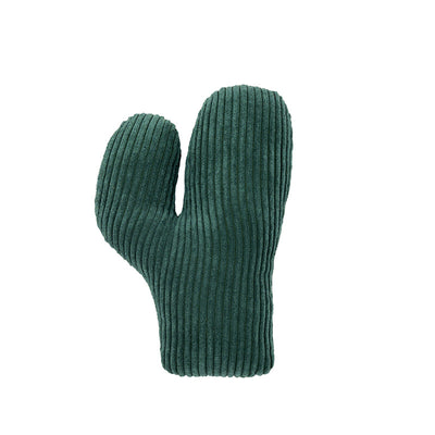 Green corduroy cactus cat toy, durable and fun for feline interaction and mood improvement. - Image 4