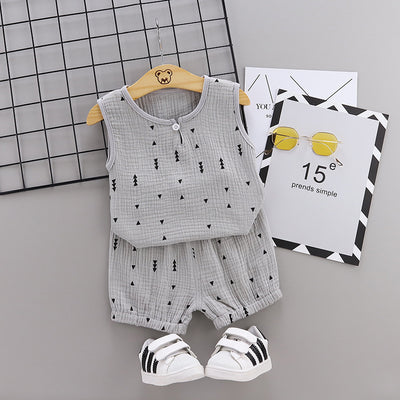 Chaleco Casual de Algodón y Lino para Niño - Diseño Liso y Fresco - Image 3