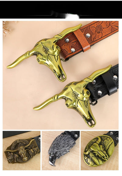 Cinturón para Hombre con Hebilla Cabeza de Vaca - Image 20