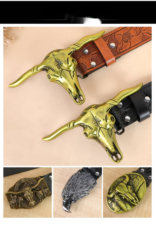 Cinturón para Hombre con Hebilla Cabeza de Vaca - Image 20
