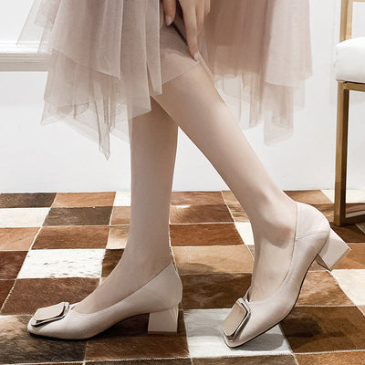 Zapatos Cómodos Abuela con Hebilla Cuadrada y Tacón Grueso - Todo Clima - Image 9