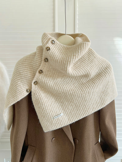 Capa Tejida de Lana con Cuello Alto Abrigador - Image 3