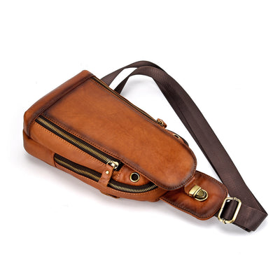 Bolsa Bandolera de Cuero para Hombre - Mochila Pecho Casual - Image 10