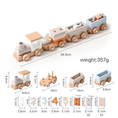 Tren de Madera para Cumpleaños Infantil - Juguete Hito del Bebé - Image 3