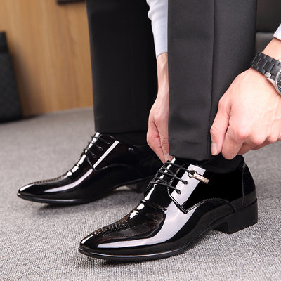 Zapatos de Cuero Charol Negro para Trajes de Negocios - Image 3
