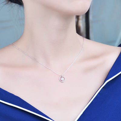 Collar de Plata Esterlina 925 con Perla Circular - Cadena Corta Minimalista Clavícula