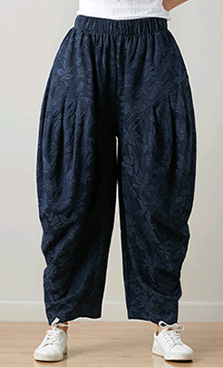 Pantalones Jacquard Étnicos para Mujer con Cintura Elástica - Primavera Verano - Image 3