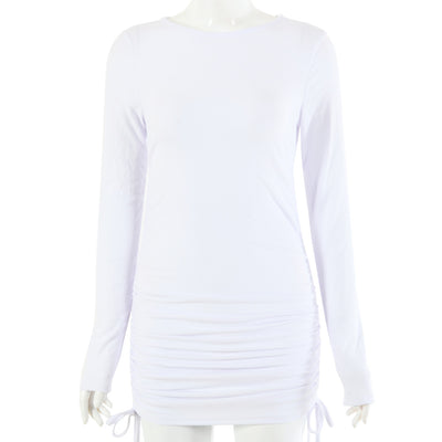Vestido Largo de Manga Larga con Cordones Ajustables - Image 13