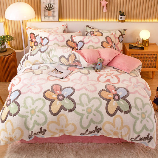 Juego de Sábanas de Franela Coral Fleece con Funda de Almohada - Image 37