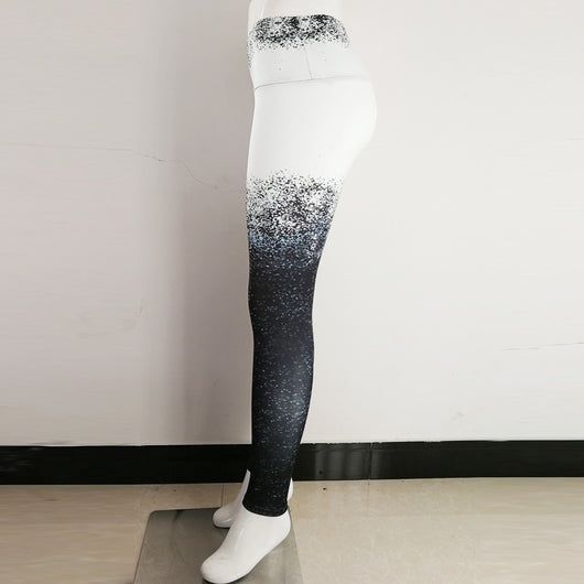 Leggins Deportivos con Degradado Digital Blanco y Negro - Image 6
