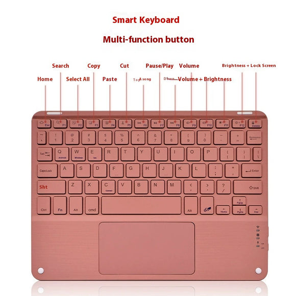 Teclado Bluetooth con Touchpad para Móvil y Tablet - Recargable Inalámbrico