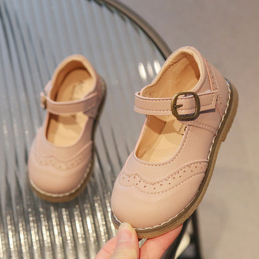 Zapatos de Cuero Casual para Niñas - Diseño Liso y Versátil - Image 5
