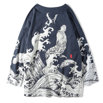 Playera Estilo Chino con Botones y Manga 3/4