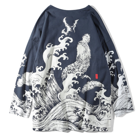 Playera Estilo Chino con Botones y Manga 3/4