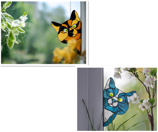 Adorno de Gato en Vitral para Ventana - Image 23