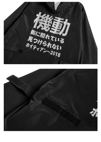 Abrigo Trench Coat Oversize Hip Hop Negro Primavera Otoño Hombre - Image 3