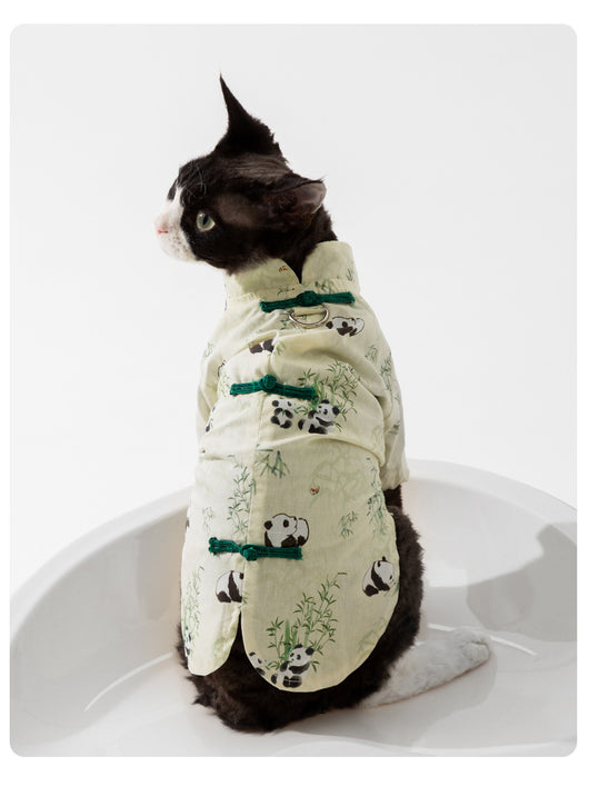 Falda Pareja Estilo Chino Panda y Bambú para Gatos Sin Pelo - Image 13