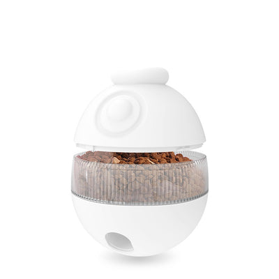 Blue and white pet cat toy with an orange ball on a stick, designed as a tumbler for interactive play. - Image 9