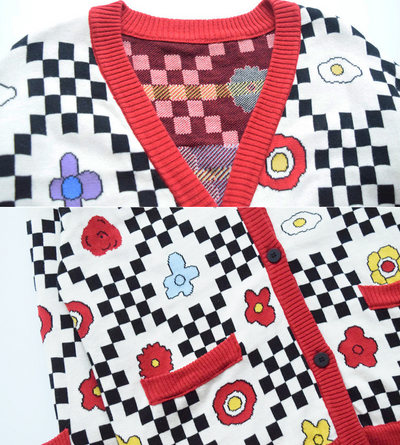 Cardigan Infantil Mosaico Floral Doble - Estilo Tierno y Moderno - Image 3