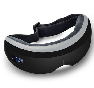 White Bluetooth music eye massager with control panel, air pressure, and hot compress functions in a gift box. - Image 7