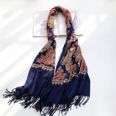 Chal Étnico Vintage con Bordado Artesanal para Mujer - Image 13