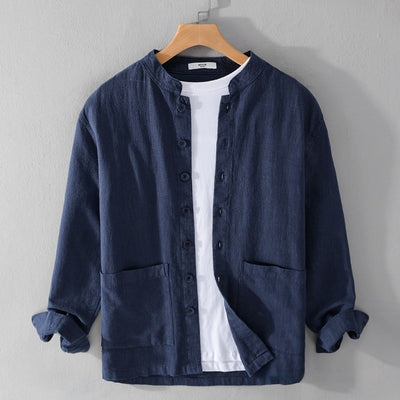 Camisa Abrigo Estilo Retro con Cuello Mao y Botones de Nudo Chino - Image 11