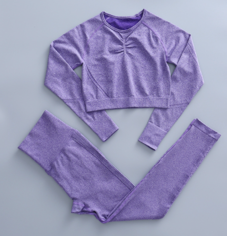 Conjunto de Yoga Ajustado con Pantalones Largos de Manga Larga para Fitness - Image 10