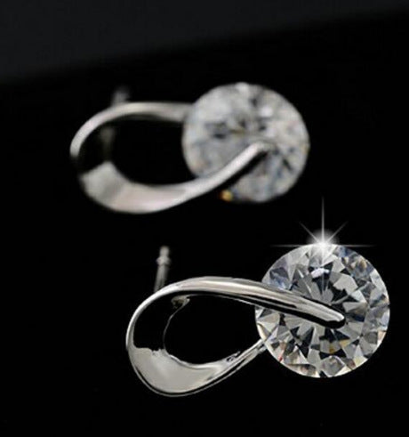 Aretes Espiral de Cristal Zircón Brillante - Image 3