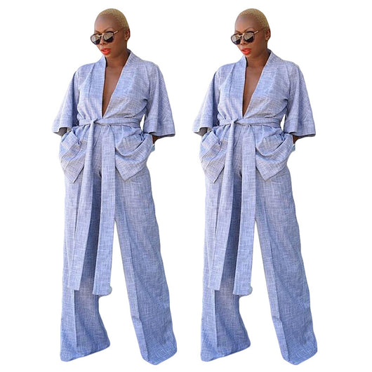 Conjunto de Pijama Cómodo con Cinturón - Dos Piezas - Image 12