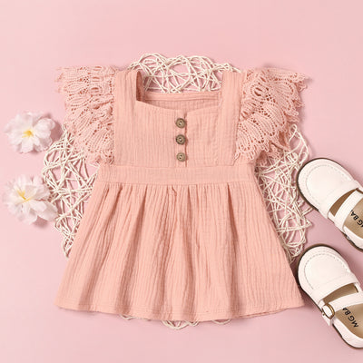 Vestido Infantil Sin Mangas de Color Liso para Primavera - Image 10