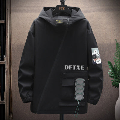 Chaqueta Minimalista Hombre con Cierre Diagonal Estampado - Image 10