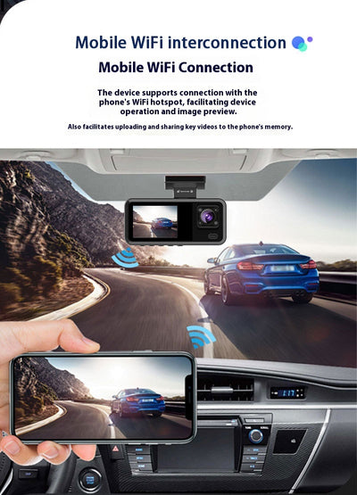Grabadora Dashcam Triple 1080p HD con 3 Lentes - Image 11