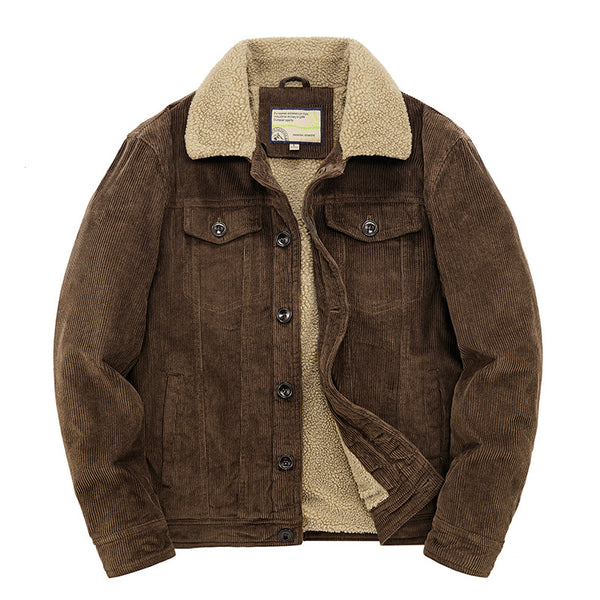 Abrigo Acolchado de Algodón con Forro Polar para Hombre