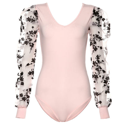 Jumpsuit Elegante de Malla Bordada Manga Larga Escote en V - Image 28