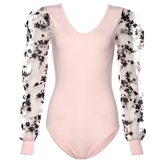 Jumpsuit Elegante de Malla Bordada Manga Larga Escote en V - Image 28