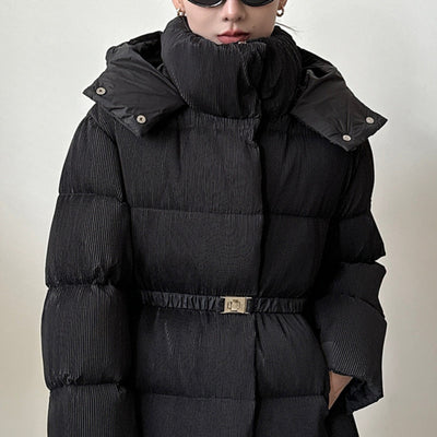 Chaqueta Acolchada con Cinturón Ajustable para Mujer - Efecto Adelgazante - Image 2