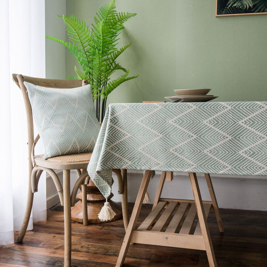 Mantel Jacquard Impermeable con Patrón de Onda y Triángulo - Image 9
