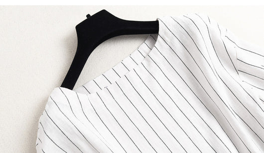 Conjunto Casual de Rayas: Playera y Pantalón Ancho Elegante - Image 12