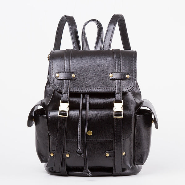 Mochila de Cuero Vintage para Mujer - Bolso de Viaje Elegante con Cordón - Image 7