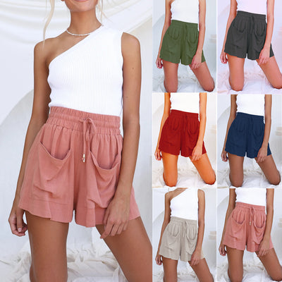 Shorts de Lino y Algodón Cintura Alta para Mujer - Talla Grande Holgado - Image 11