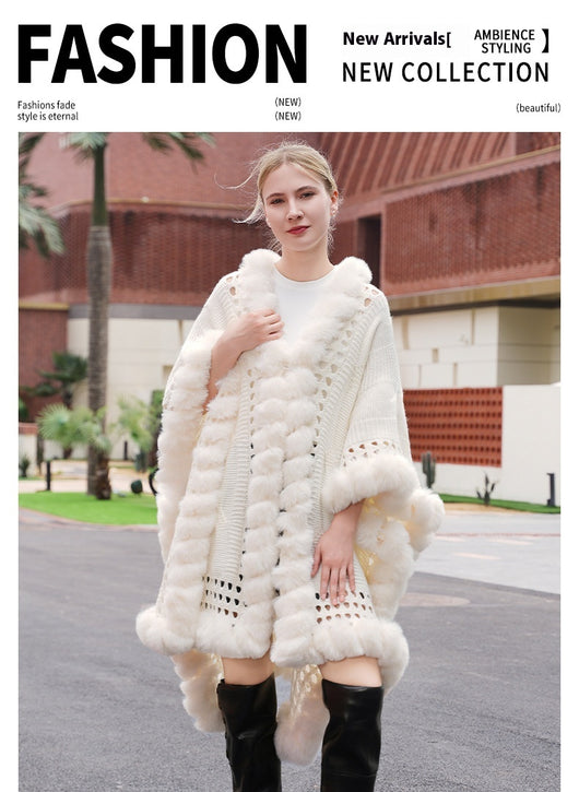 Capa Cardigan de Lana Calada Extendida - Abrigo Tejido Otoño Invierno - Image 9